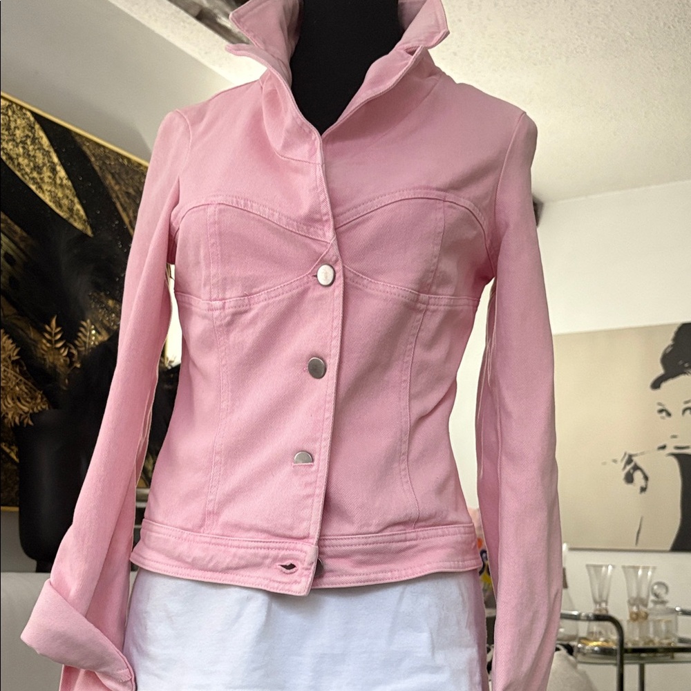 Elegant Pink Denim Jacket for Women